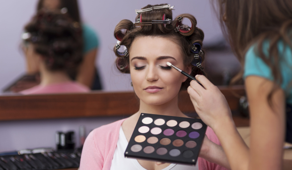 Preparation in hairdresser and makeup artist